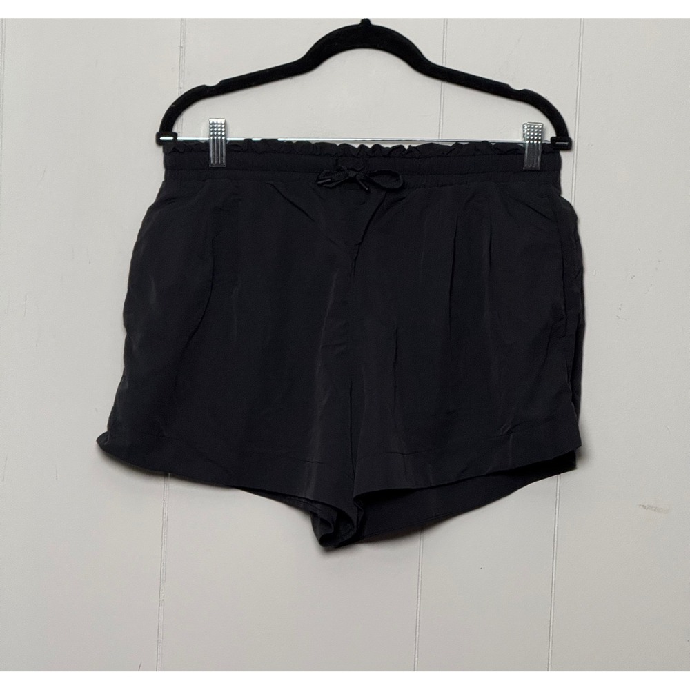 All In Motion Women's Black Nylon Athletic Shorts Elastic Waist Size Large